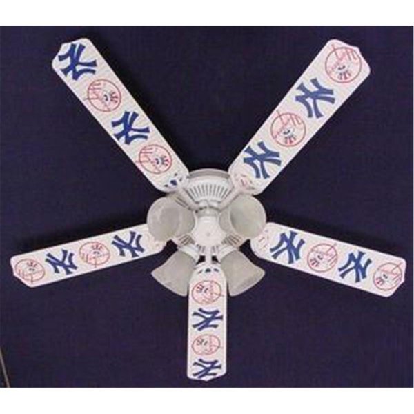 Lightitup MLB York Yankees Baseball Ceiling Fan 52 In. LI2543836